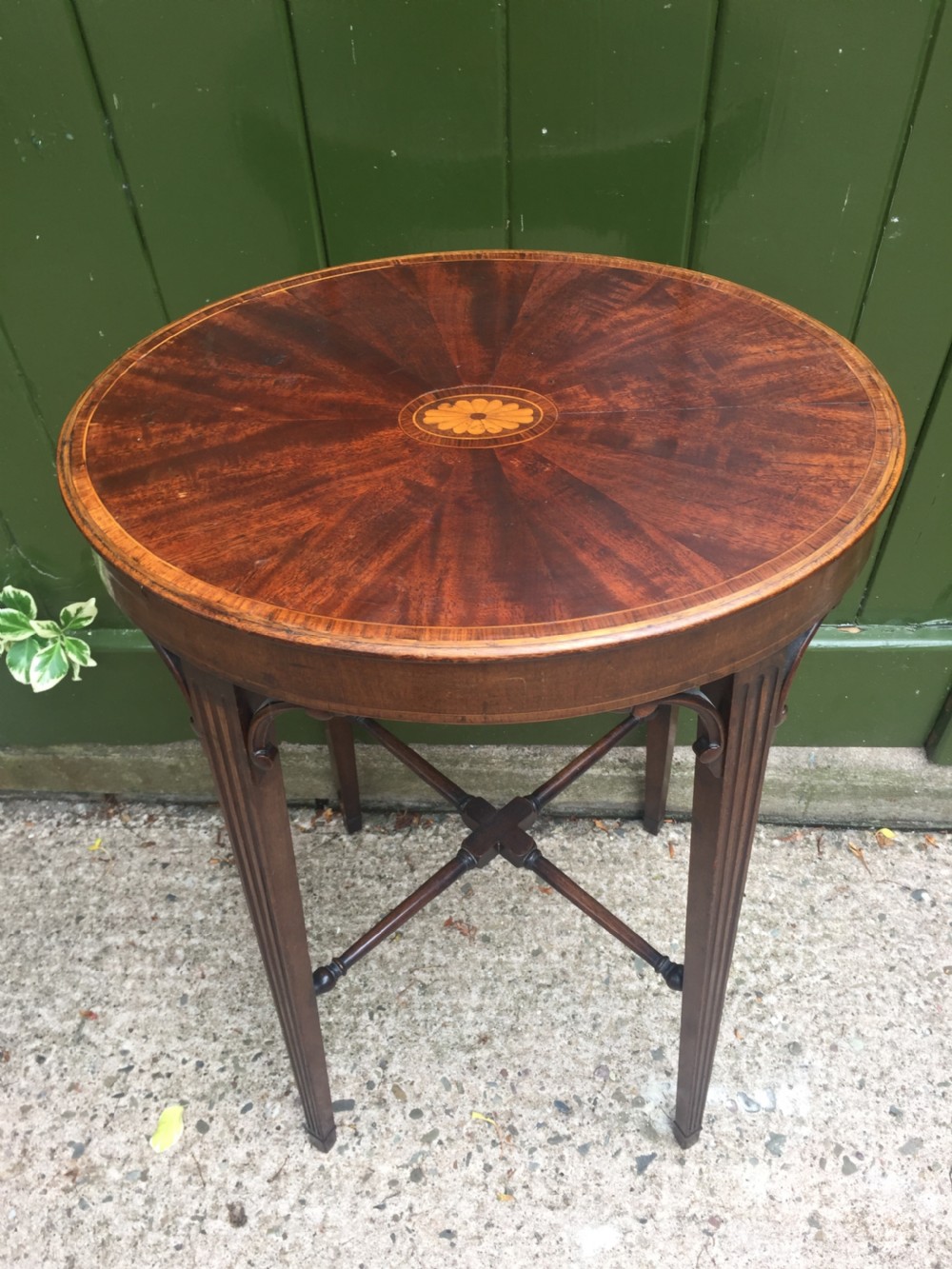 Late C19th George III period style inlaid mahogany urn stand . View VII