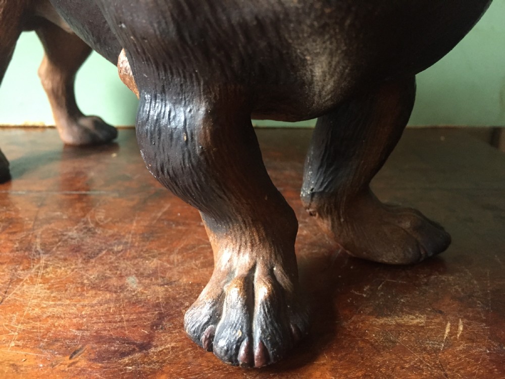 Late C19th Austrian decorated terracotta study of a miniature dachshund. View X