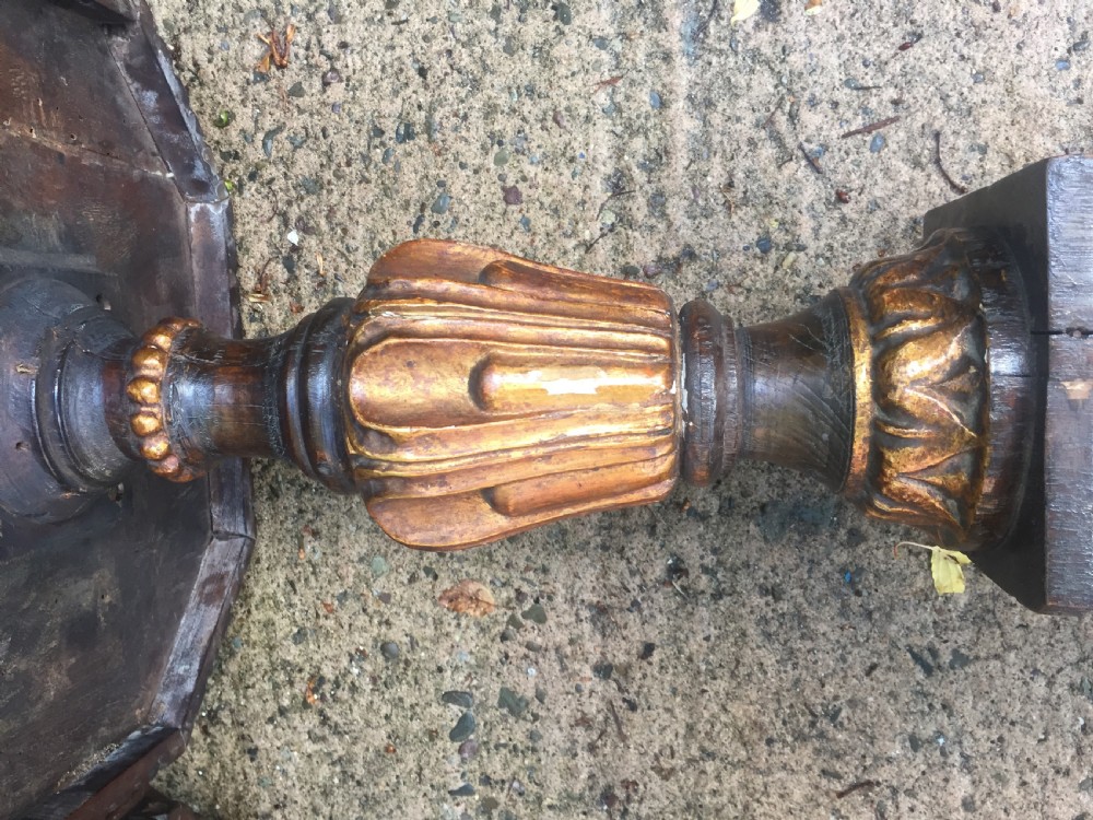 Pair of C19th Italian Tuscan walnut and parcel-gilt tables in the C17th Renaissance style . View XVII