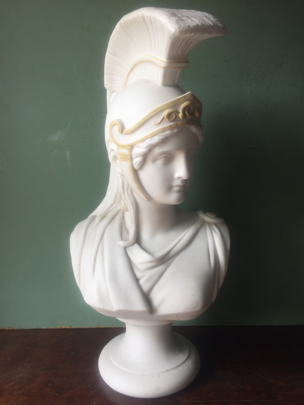Fine quality C19th parian-ware bust study of Achilles ,hero of the Trojan wars in Greek Mythology .