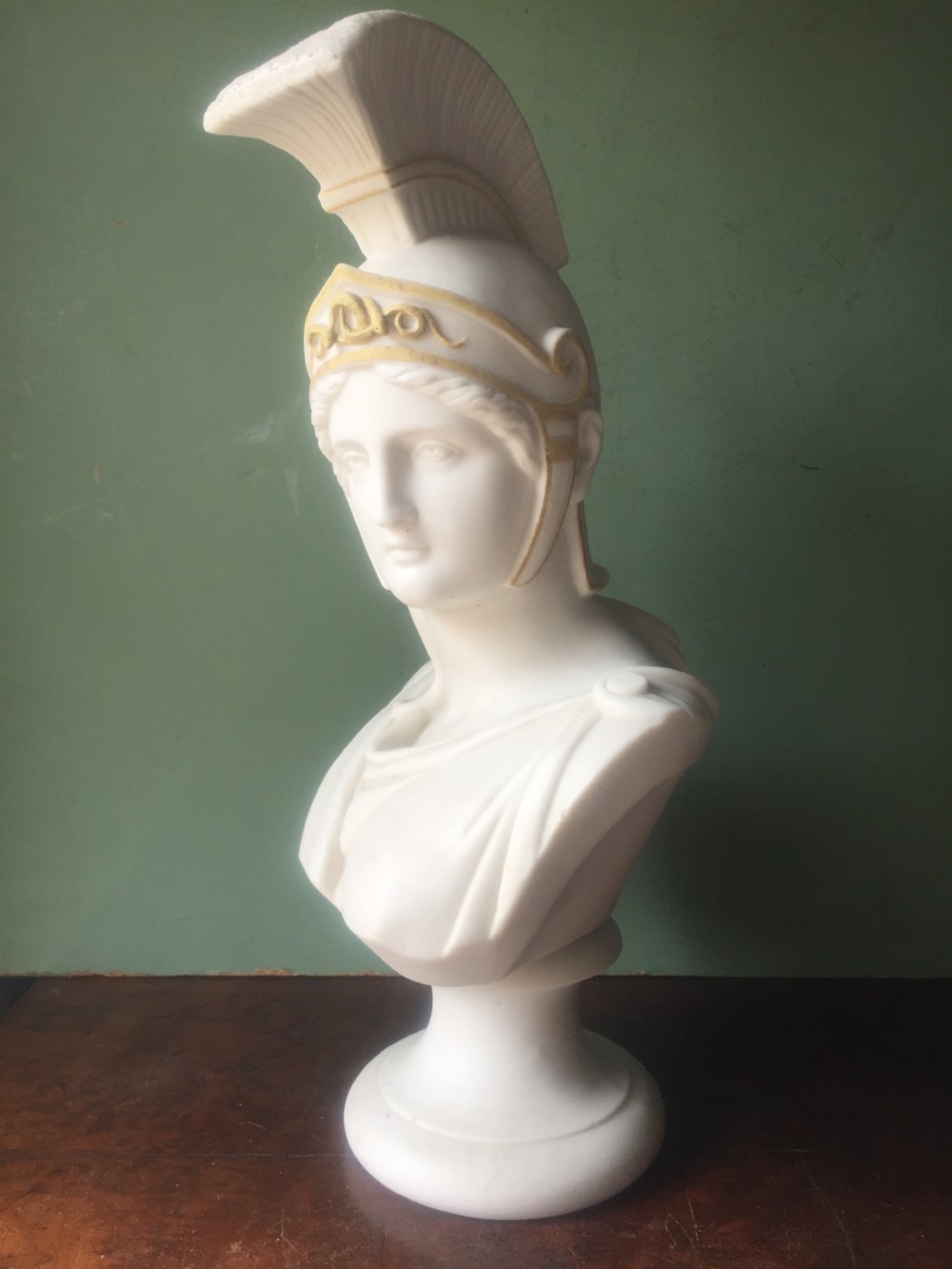 Fine quality C19th parian-ware bust study of Achilles ,hero of the Trojan wars in Greek Mythology . View IV