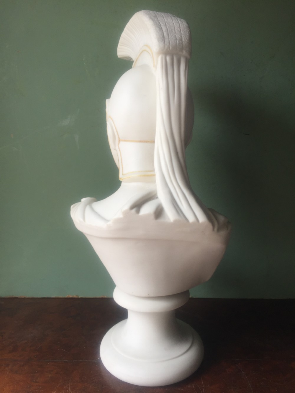 Fine quality C19th parian-ware bust study of Achilles ,hero of the Trojan wars in Greek Mythology . View V