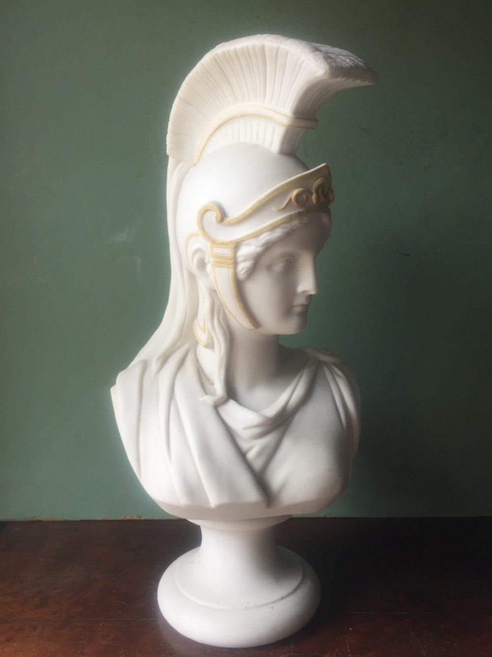 Fine quality C19th parian-ware bust study of Achilles ,hero of the Trojan wars in Greek Mythology . View VIII