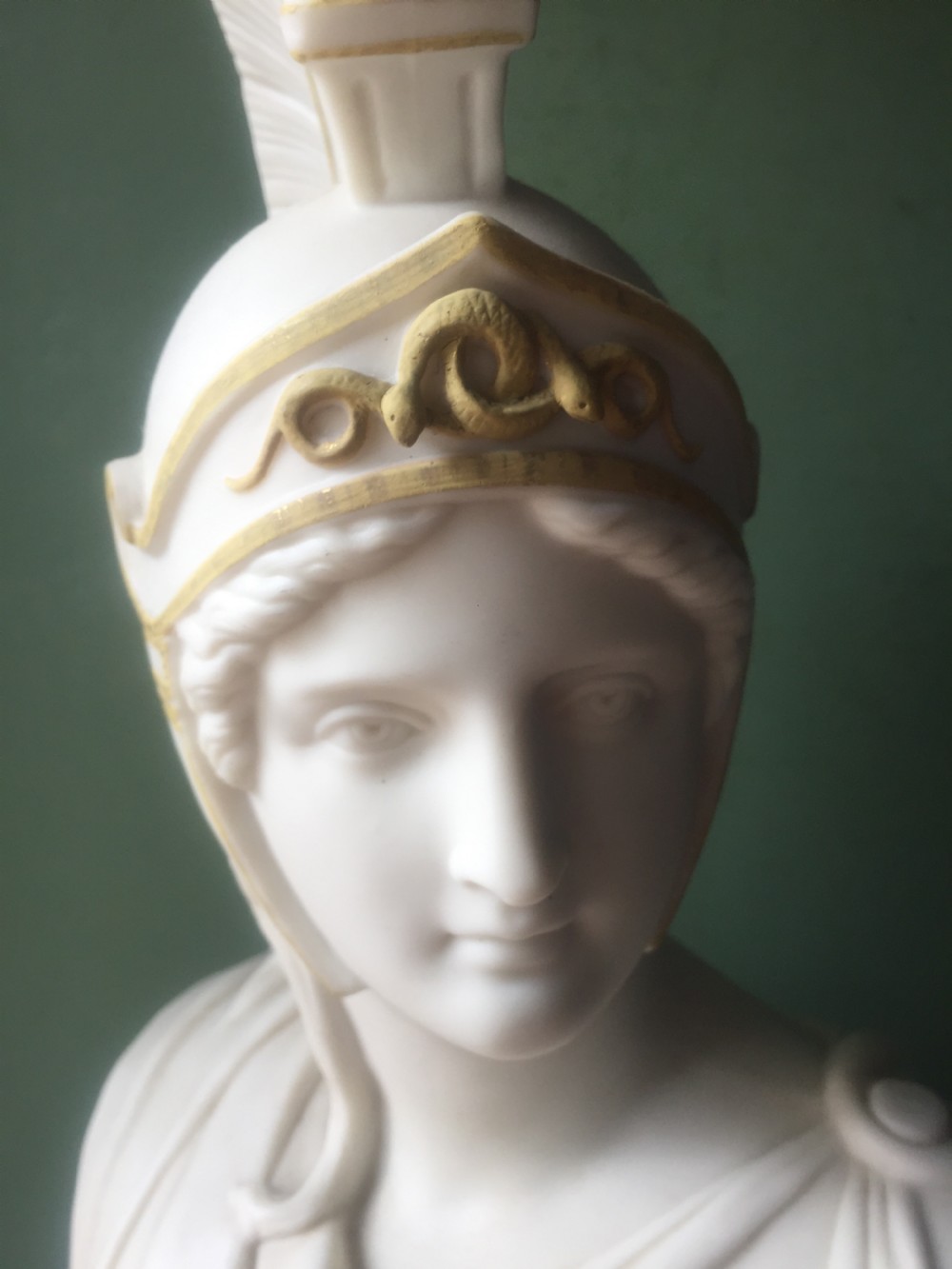 Fine quality C19th parian-ware bust study of Achilles ,hero of the Trojan wars in Greek Mythology . View IX