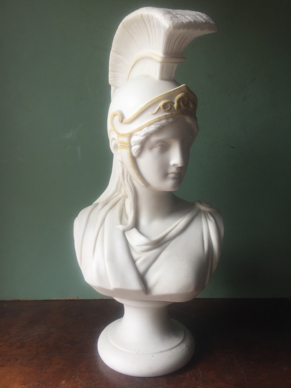 Fine quality C19th parian-ware bust study of Achilles ,hero of the Trojan wars in Greek Mythology . View XIII