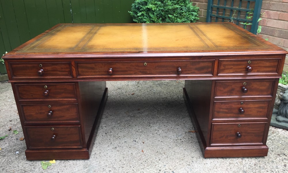 Superb documented early C19th mahogany double-sided 'partners' desk by M.Willson , London.