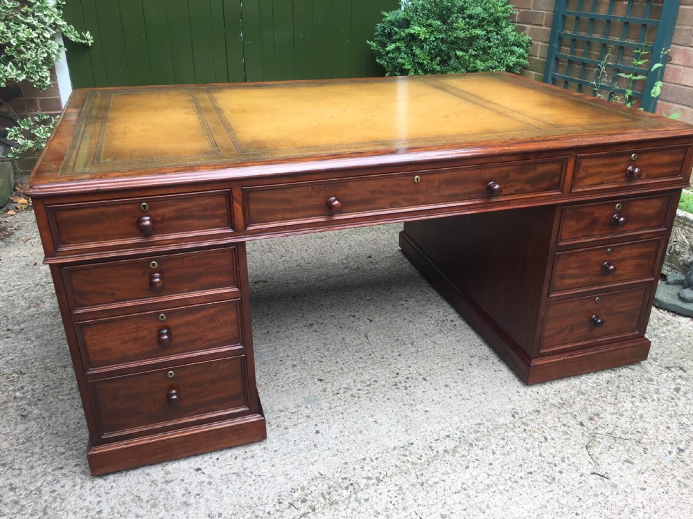 Superb documented early C19th mahogany double-sided 'partners' desk by M.Willson , London. View VII