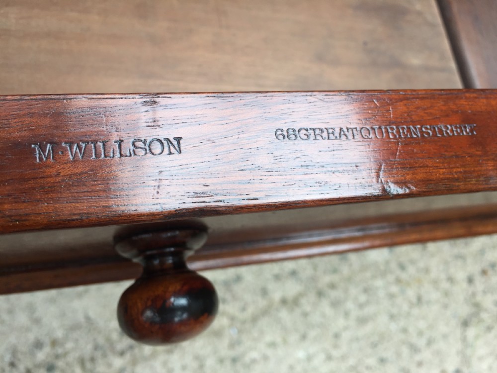 Superb documented early C19th mahogany double-sided 'partners' desk by M.Willson , London. View XII
