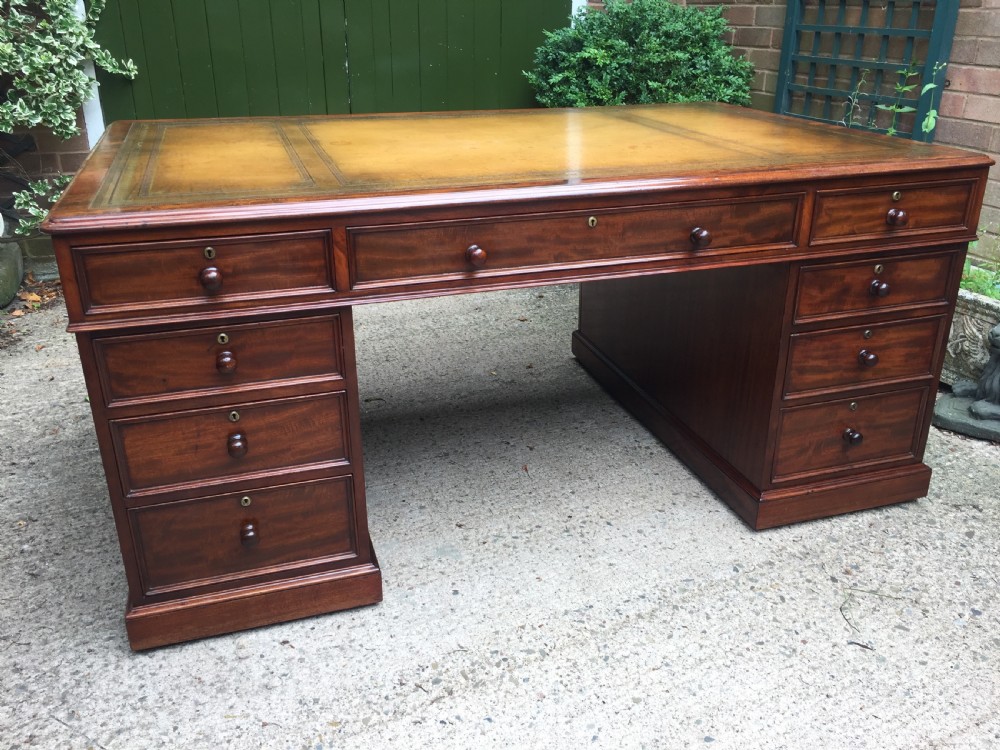 Superb documented early C19th mahogany double-sided 'partners' desk by M.Willson , London. View XIV
