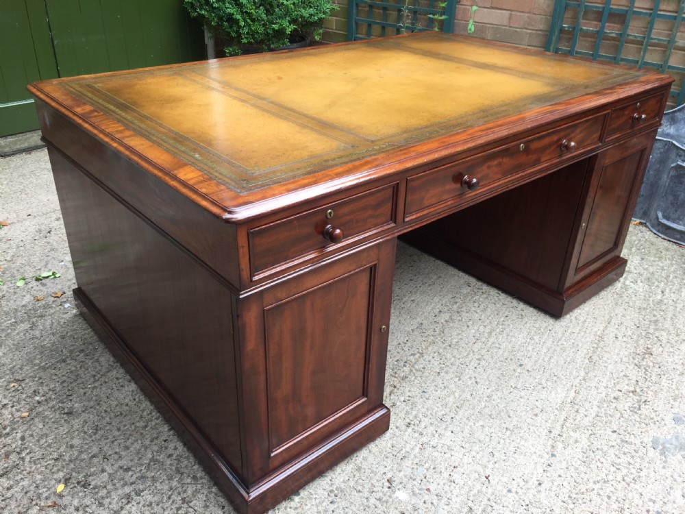 Superb documented early C19th mahogany double-sided 'partners' desk by M.Willson , London. View XXI