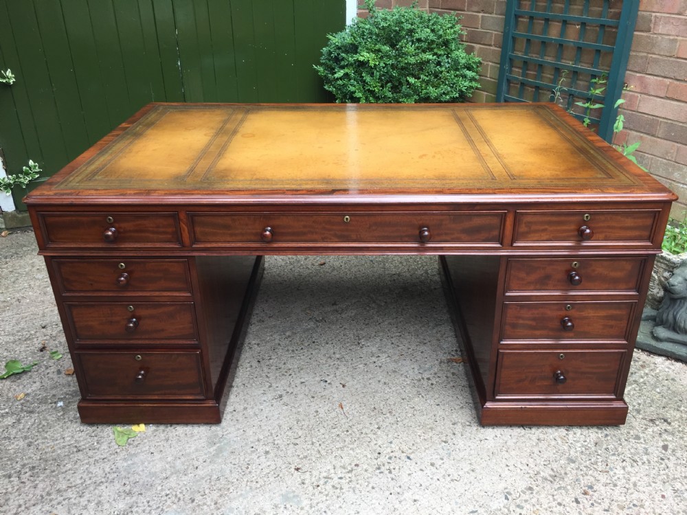 Superb documented early C19th mahogany double-sided 'partners' desk by M.Willson , London. View XXVIII