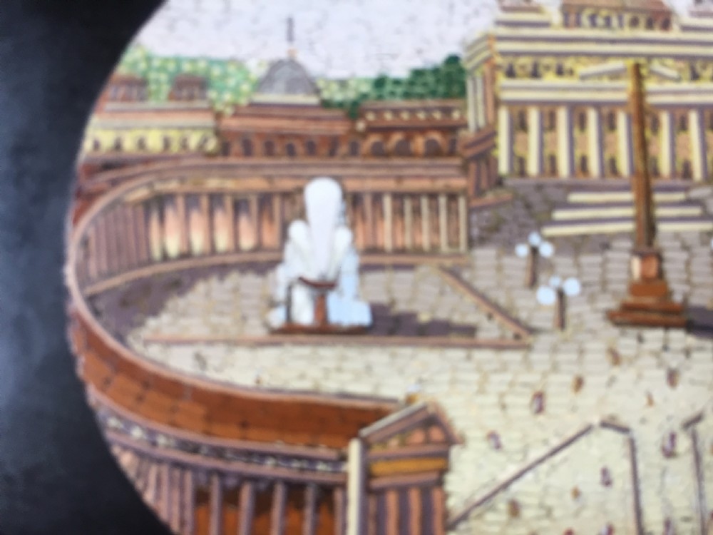Fine C19th Italian marble 'Grand  Tour' souvenir paperweight with inset micro-mosaic panel. View IV