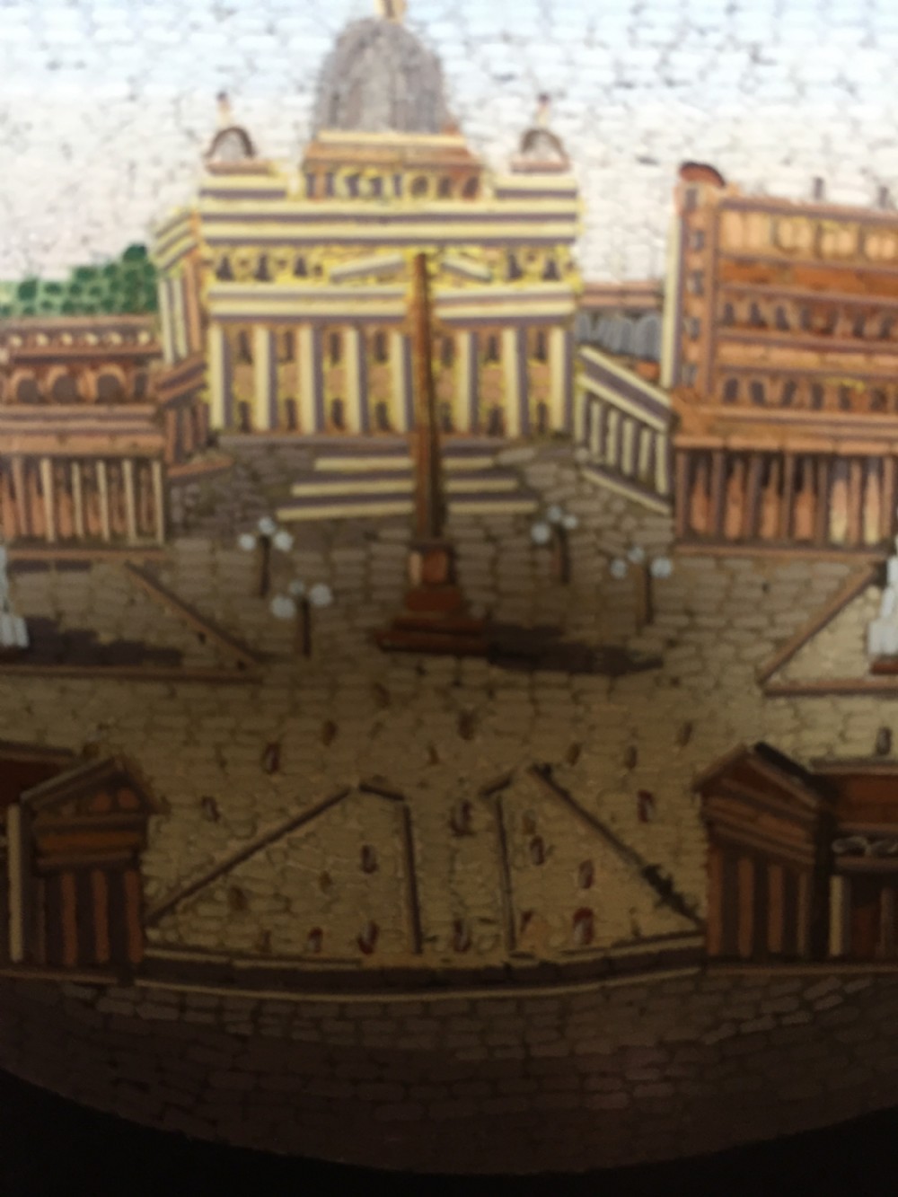 Fine C19th Italian marble 'Grand  Tour' souvenir paperweight with inset micro-mosaic panel. View V