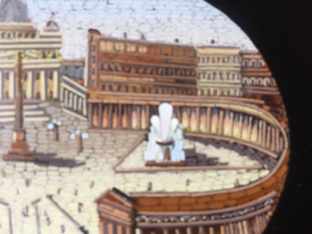 Fine C19th Italian marble 'Grand  Tour' souvenir paperweight with inset micro-mosaic panel. View VI