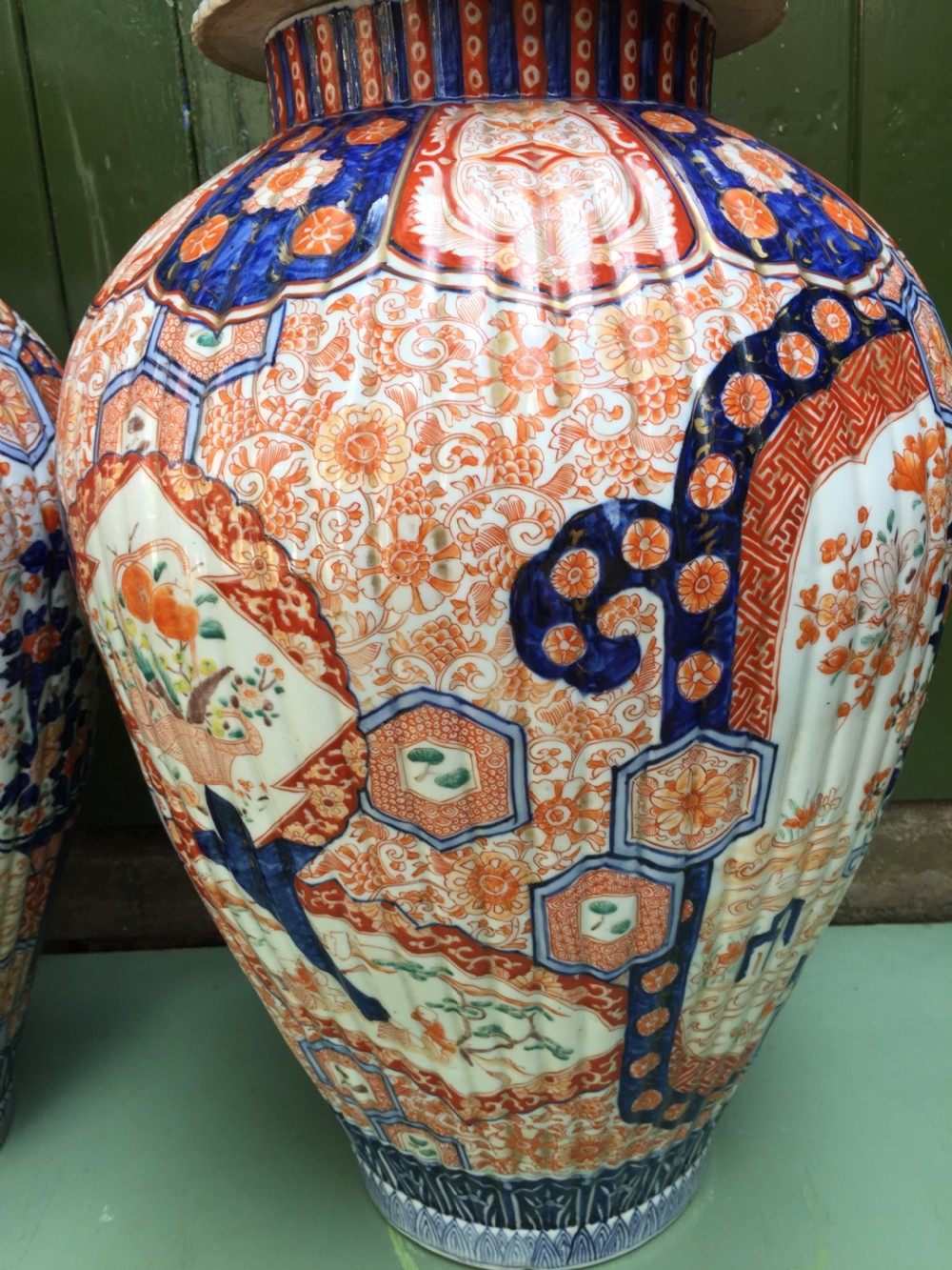 Superbly decorated pair of large C19th Japanese Imari porcelain vases. View XIV