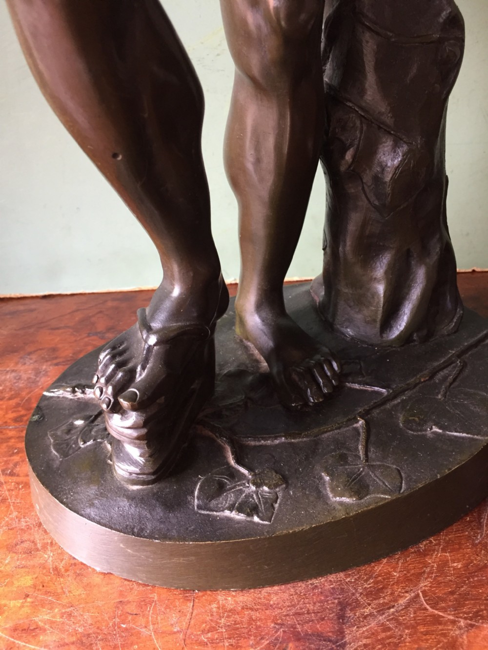 C19th 'Grand Tour' souvenir bronze statue, after the antique, 