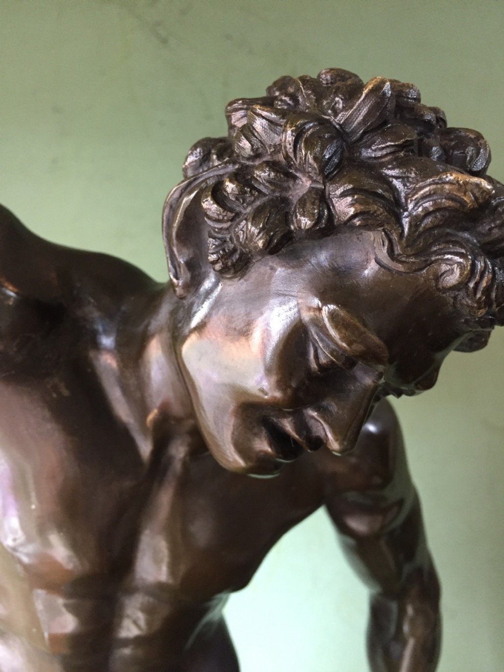 C19th 'Grand Tour' souvenir bronze statue, after the antique, 