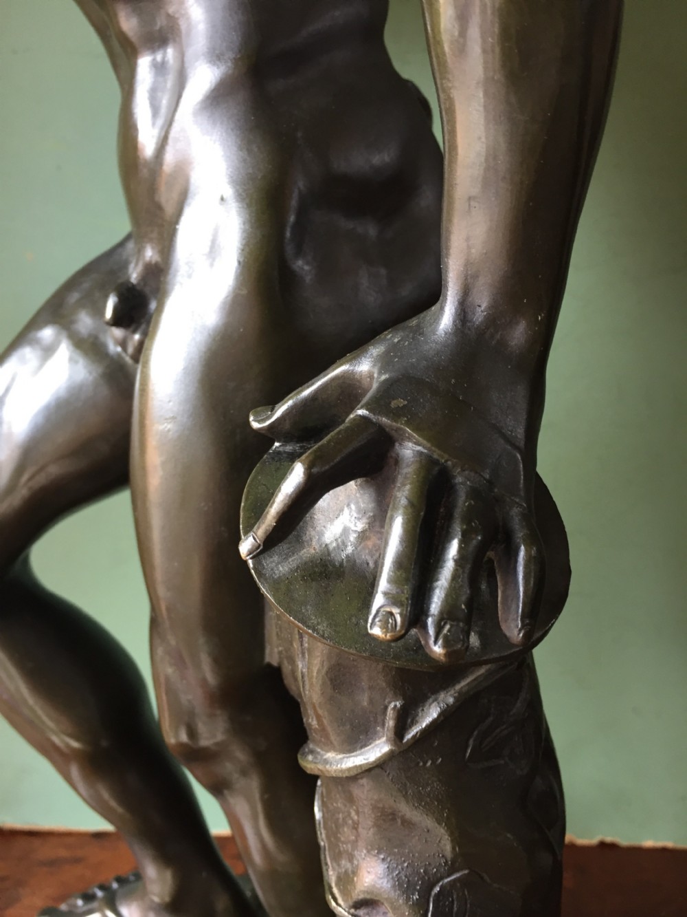 C19th 'Grand Tour' souvenir bronze statue, after the antique, 