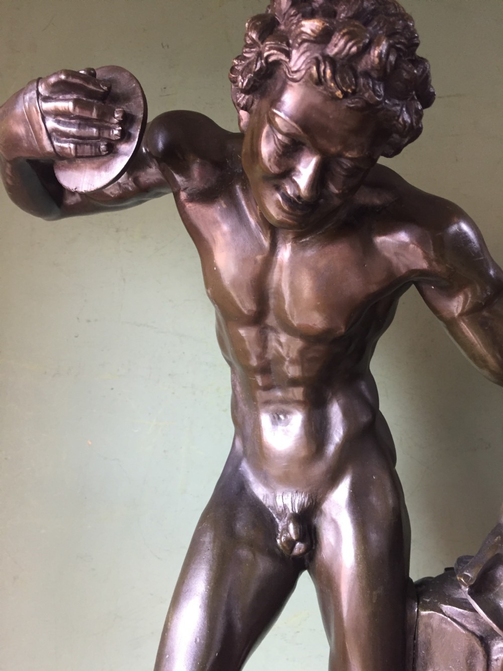 C19th 'Grand Tour' souvenir bronze statue, after the antique, 