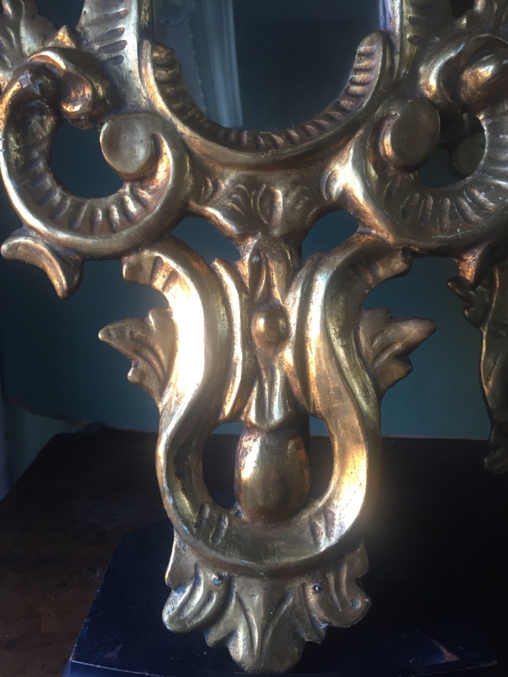 Pair of early C20th Italian carved giltwood framed mirrors in the C17th period Venetian style. View XIV