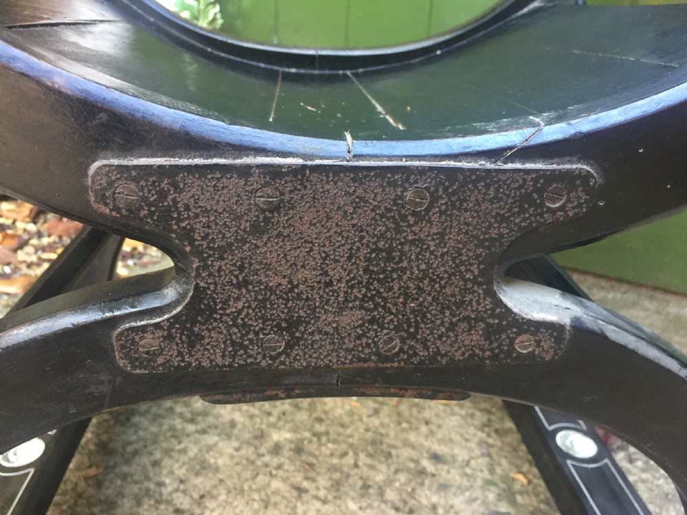 C19th Italian ebonised and ivory inlaid 'Savonarola' type armchair of Renaissance style. View VIII