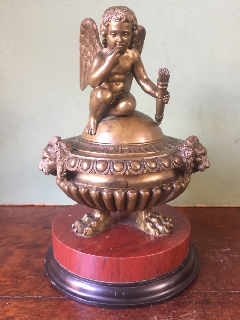 Fine C19th Italian bronze 'Grand Tour' souvenir type inkwell , attributed to Benedetto Boschetti, Rome.