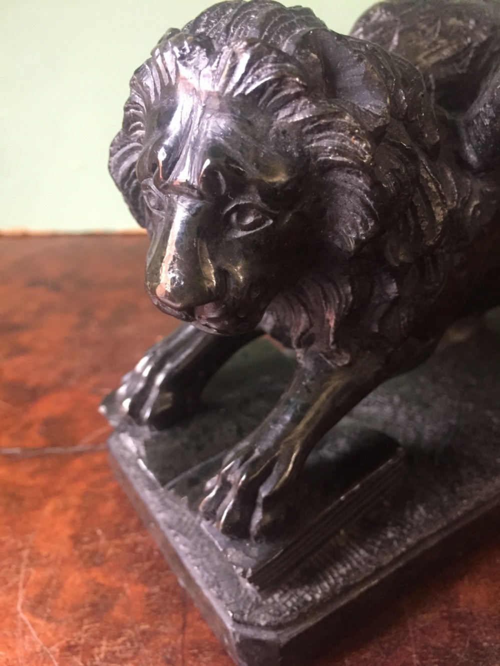 C19th Italian 'Grand Tour' souvenir carved serpentine marble sculpture of the Venetian winged Lion of St.Mark . View X