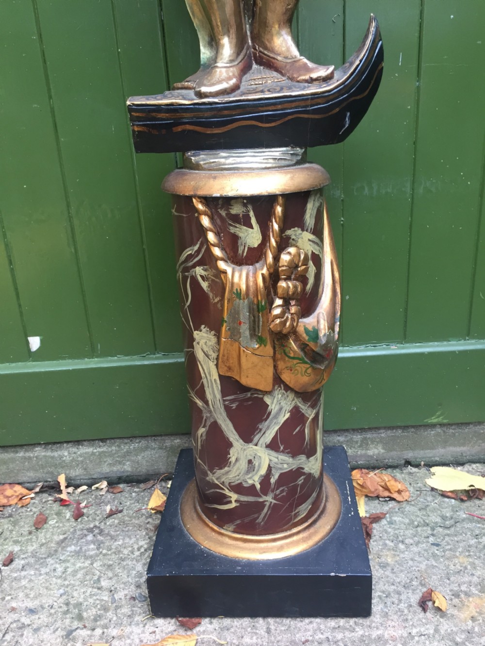 Decorative early C20th Italian polychrome painted C18th style Venetian 'blackamoor' figure. View IV