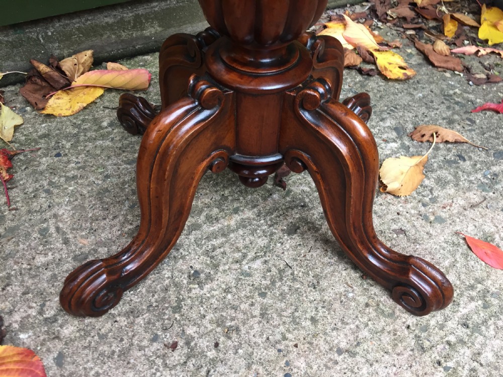 Pair of mid C19th Victorian period mahogany oval-top occasional or lamp tables . View X