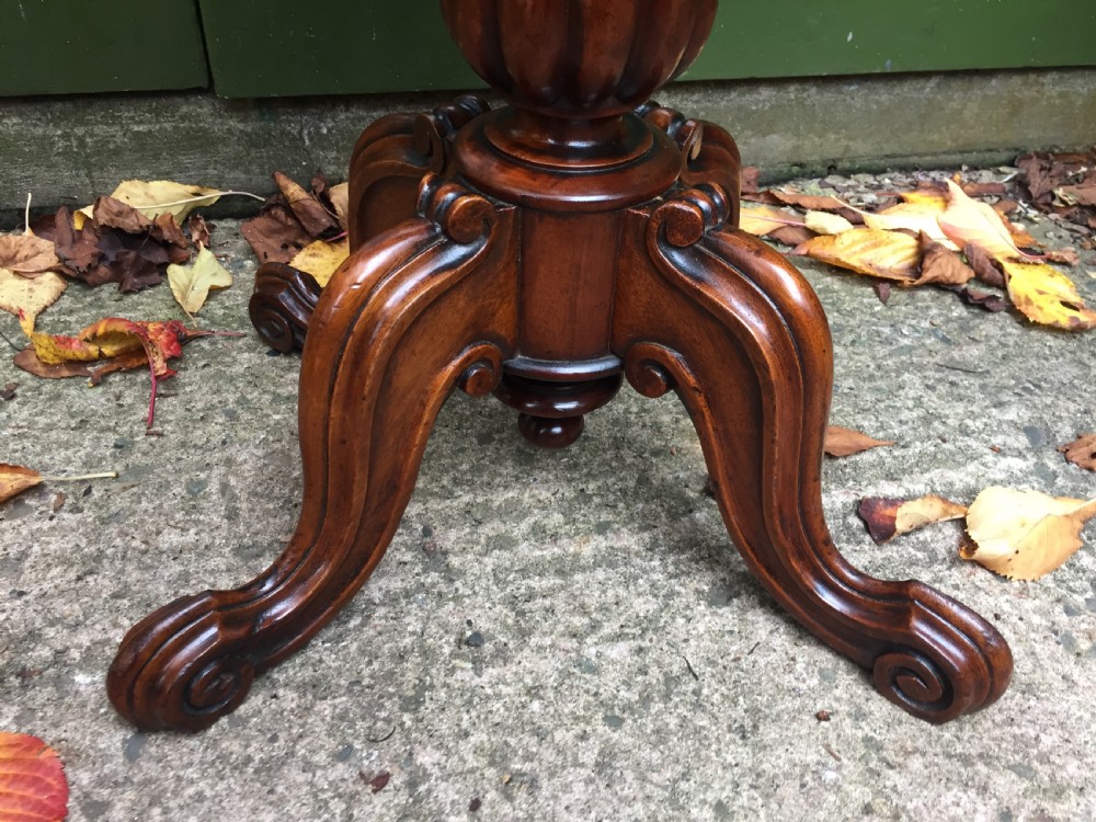 Pair of mid C19th Victorian period mahogany oval-top occasional or lamp tables . View XIV
