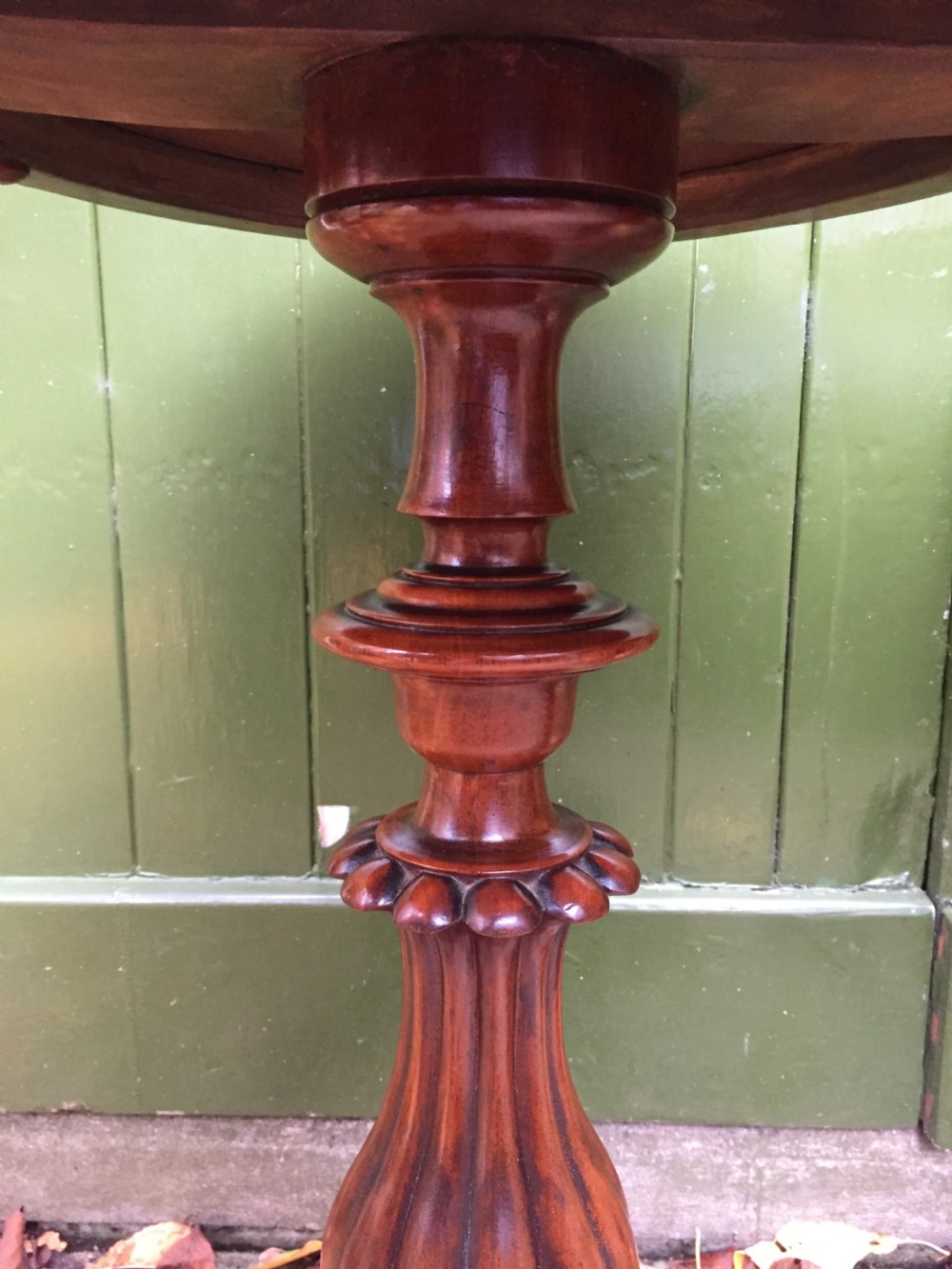 Pair of mid C19th Victorian period mahogany oval-top occasional or lamp tables . View XVIII