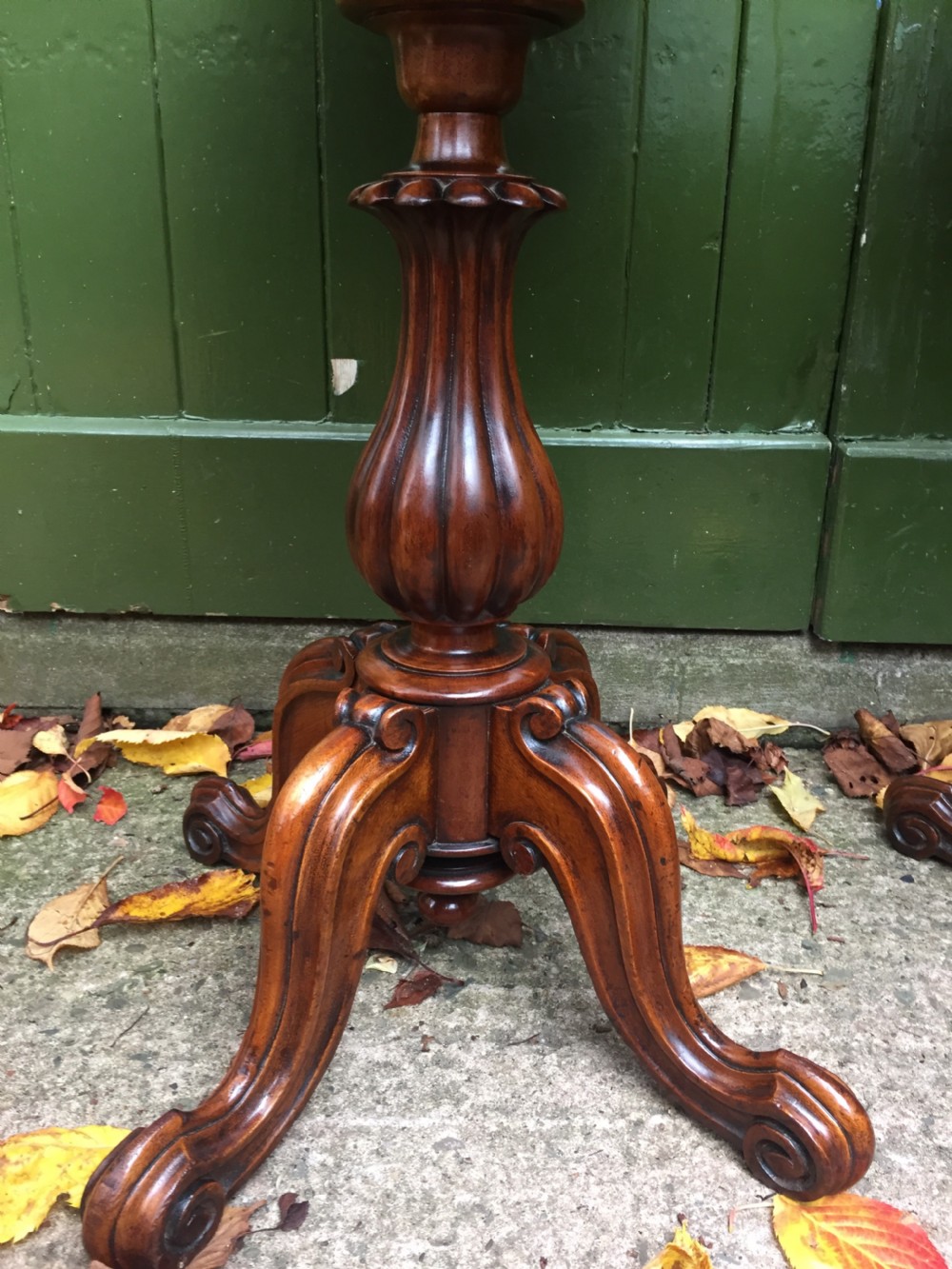 Pair of mid C19th Victorian period mahogany oval-top occasional or lamp tables . View XIX