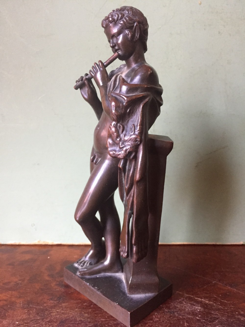Fine pair of C19th 'Grand Tour' souvenir bronze reductions  , after the antique , of the Capitoline fauns by Barbedienne. View IV