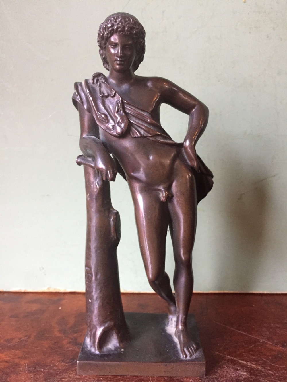 Fine pair of C19th 'Grand Tour' souvenir bronze reductions  , after the antique , of the Capitoline fauns by Barbedienne. View IX
