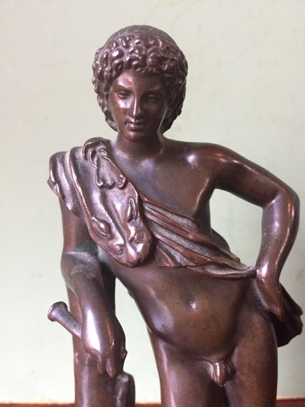 Fine pair of C19th 'Grand Tour' souvenir bronze reductions  , after the antique , of the Capitoline fauns by Barbedienne. View XIII