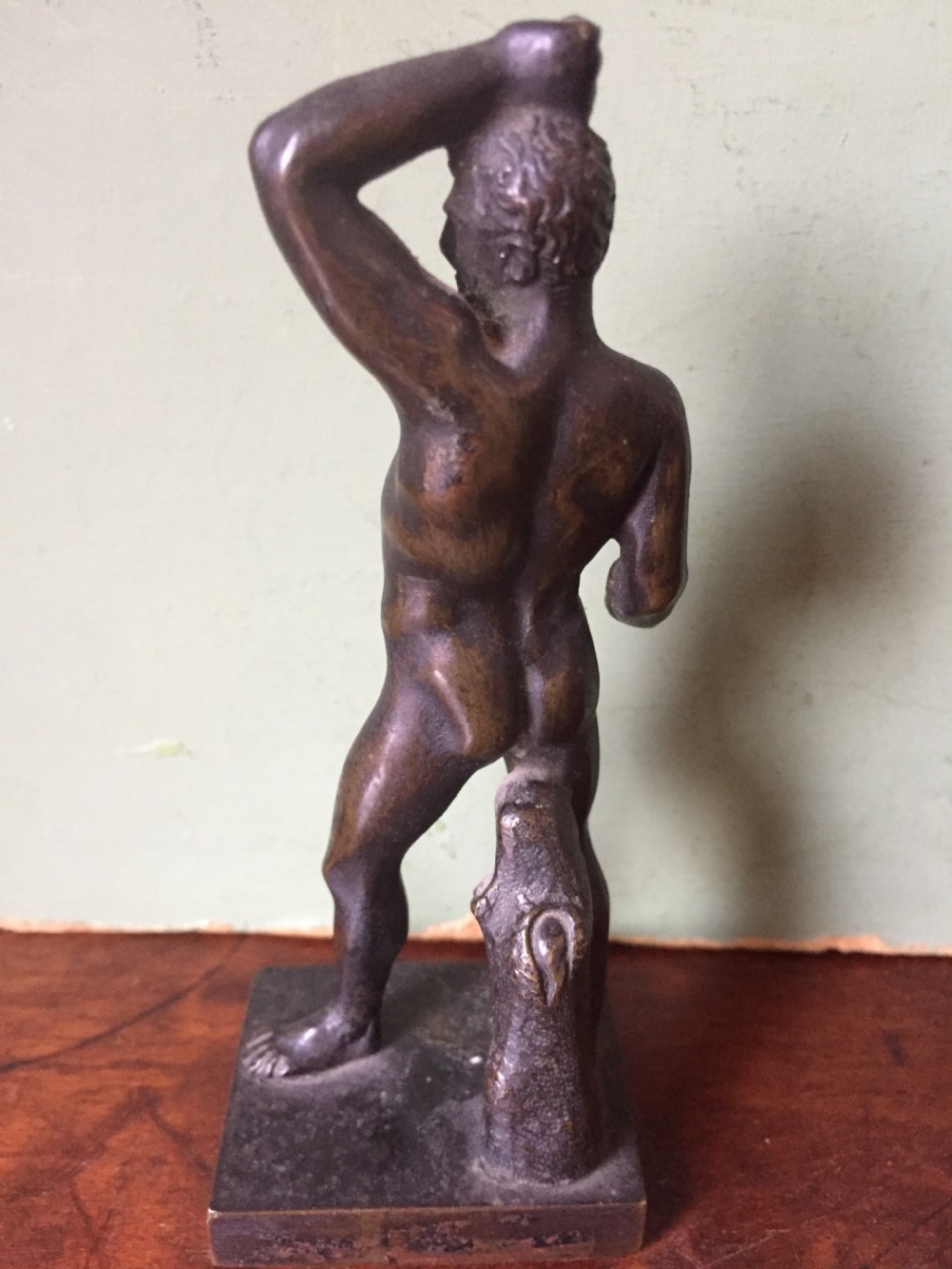 Pair of C19th 'Grand Tour' souvenir miniature bronze figures of Creugas & Damoxenos after Canova. View VI