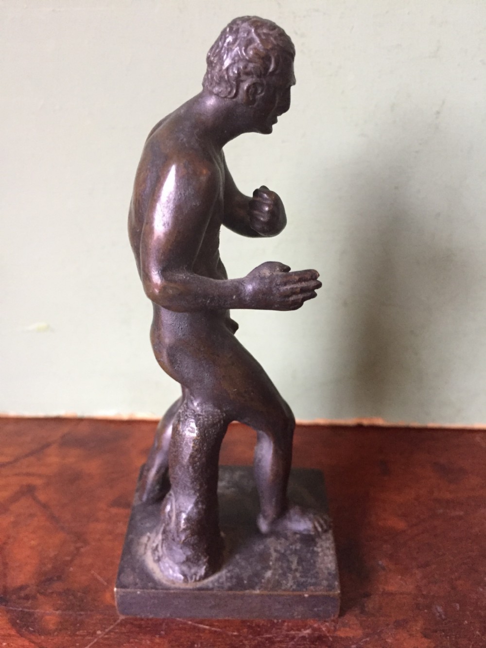 Pair of C19th 'Grand Tour' souvenir miniature bronze figures of Creugas & Damoxenos after Canova. View VIII