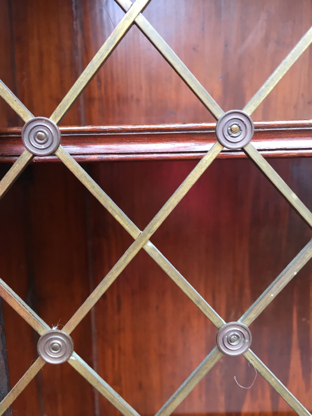 Early C19th Regency period mahogany 'break-front'  library bookcase. View VI