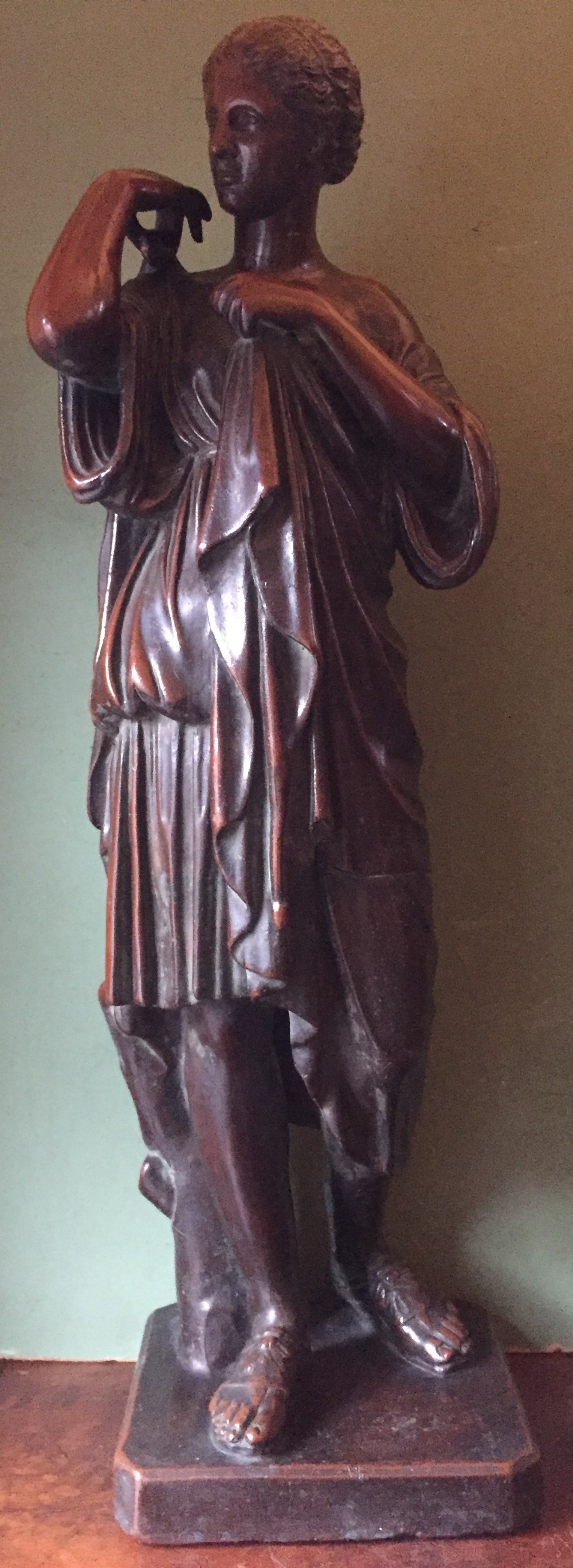 Interesting and decorative classical C19th bronzed ‘electrotype’ copper-clad study ,after the antique , of Diane de Gabies.