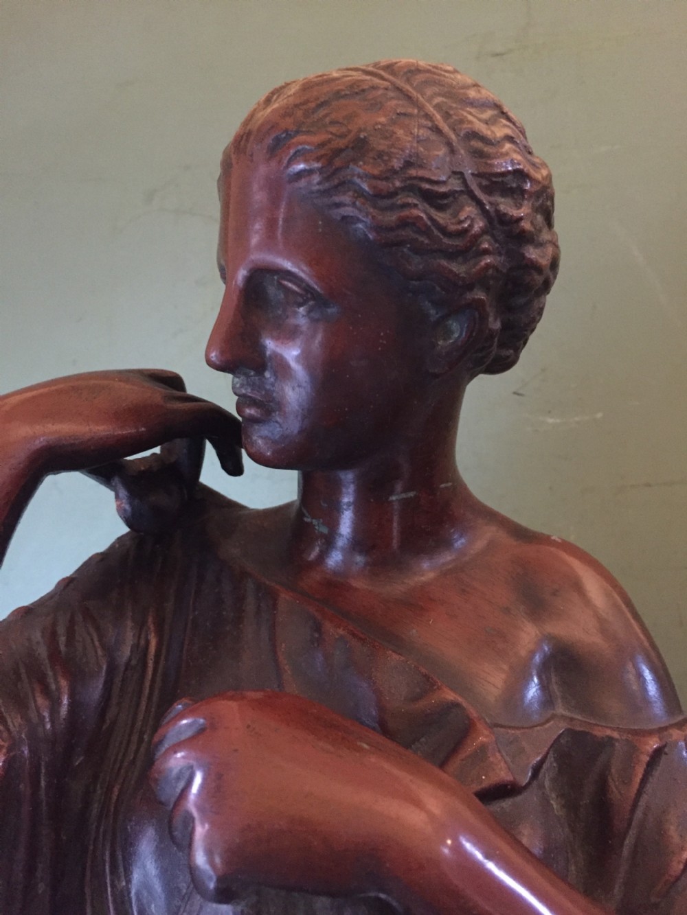 Interesting and decorative classical C19th bronzed ‘electrotype’ copper-clad study ,after the antique , of Diane de Gabies. View VI
