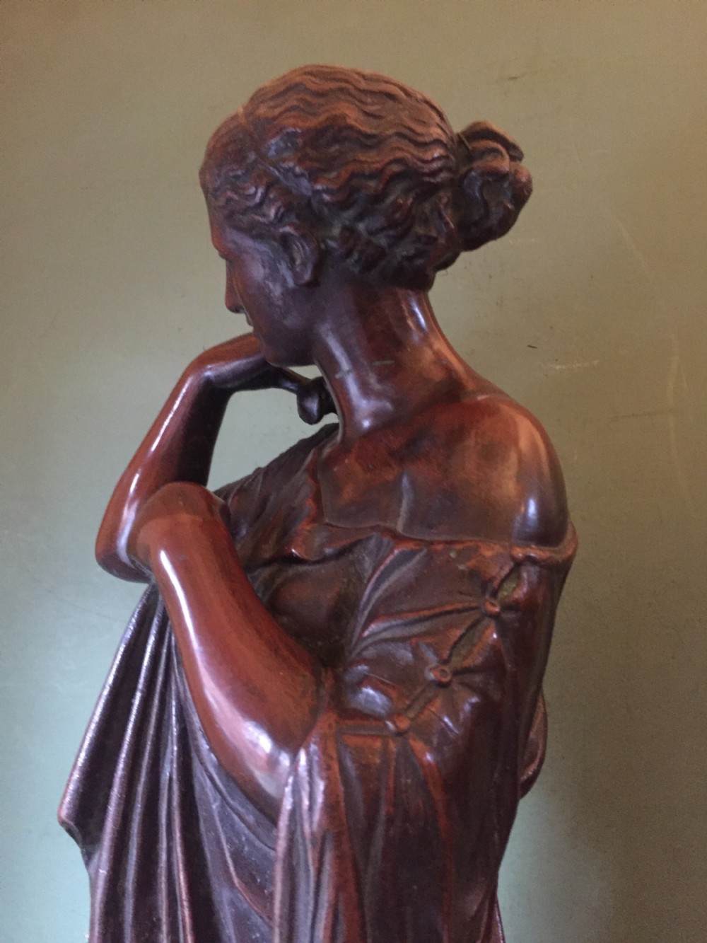 Interesting and decorative classical C19th bronzed ‘electrotype’ copper-clad study ,after the antique , of Diane de Gabies. View XIII