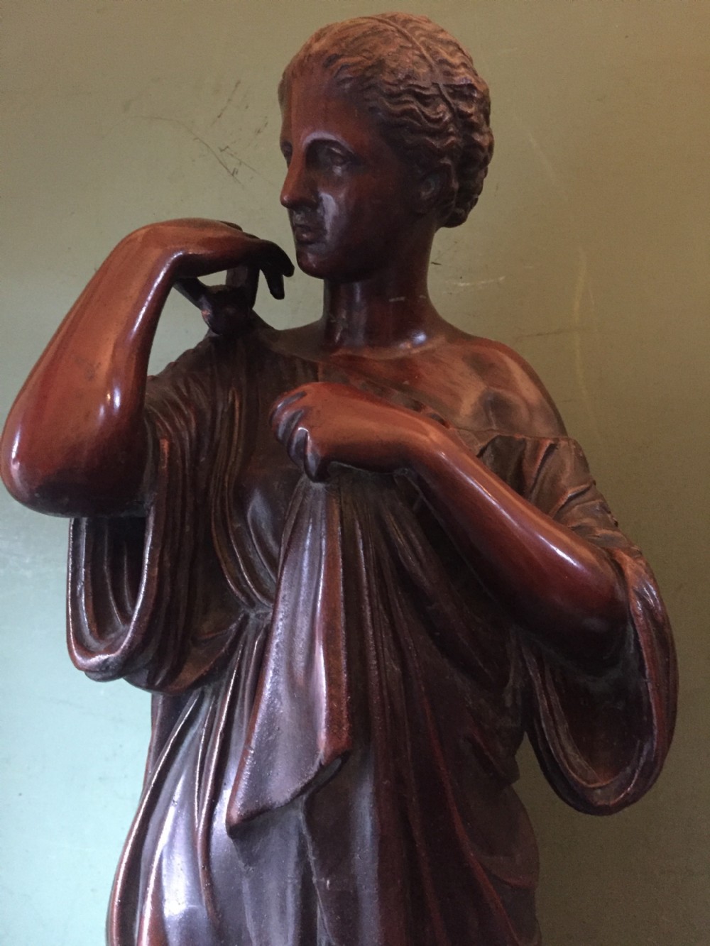 Interesting and decorative classical C19th bronzed ‘electrotype’ copper-clad study ,after the antique , of Diane de Gabies. View XVIII