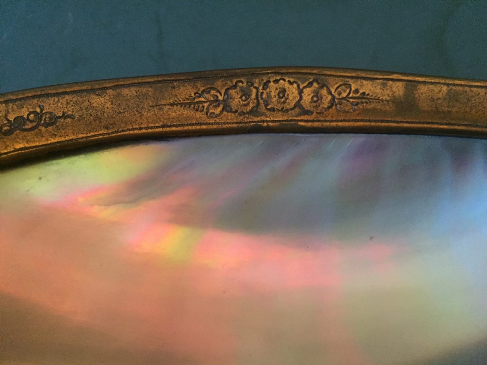Pair of C19th French gilded bronze and shell dished tazzas or bonbonières. View XI