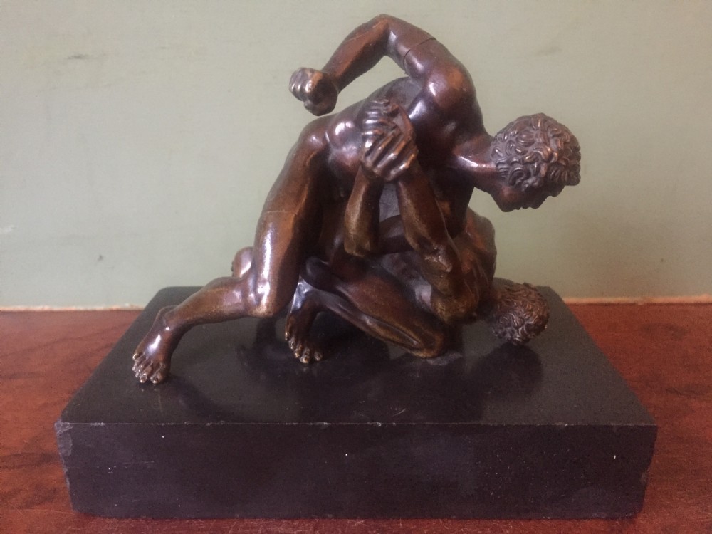 Rare early C19th Italian 'Grand Tour' souvenir bronze reduction sculpture, after the antique, of 