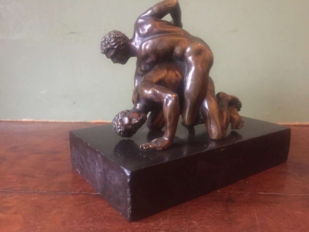 Rare early C19th Italian 'Grand Tour' souvenir bronze reduction sculpture, after the antique, of 