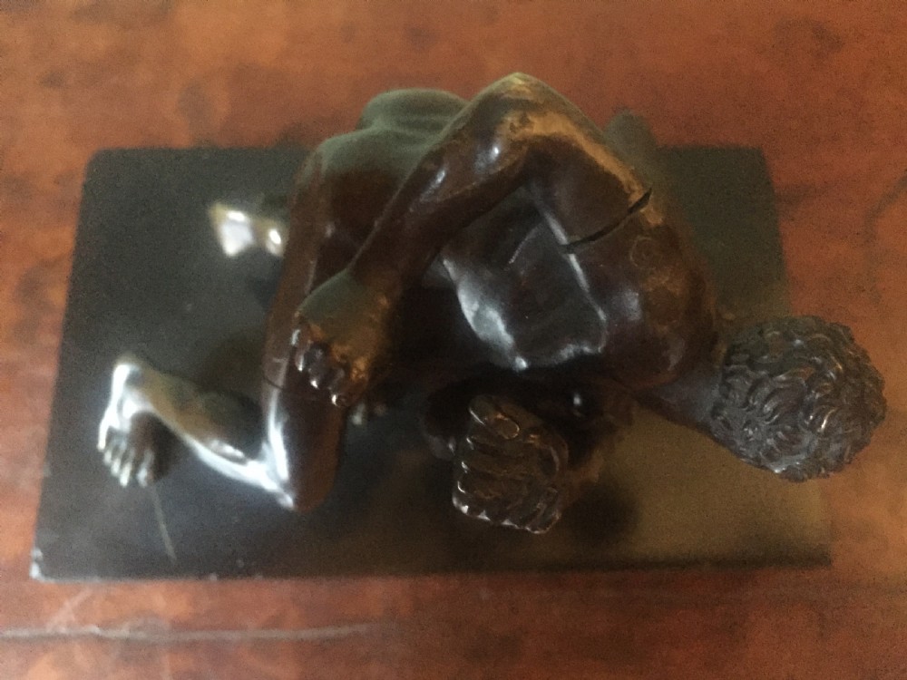 Rare early C19th Italian 'Grand Tour' souvenir bronze reduction sculpture, after the antique, of 