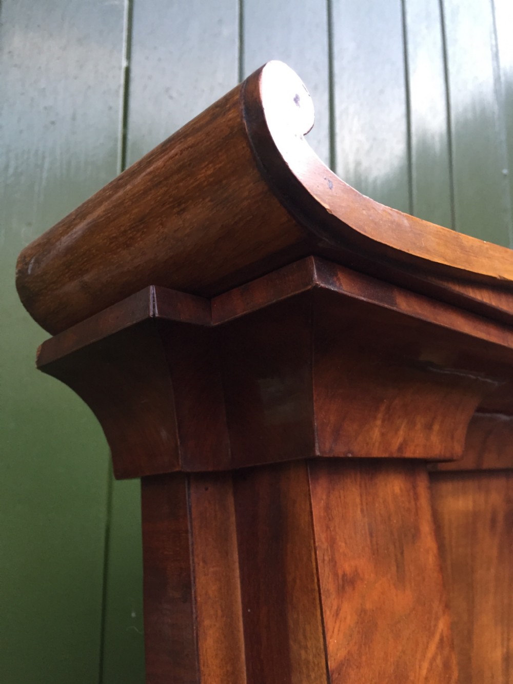 Early C19th Baltic region mahogany framed pier mirror with parcel-gilt column caps and bases . View VIII