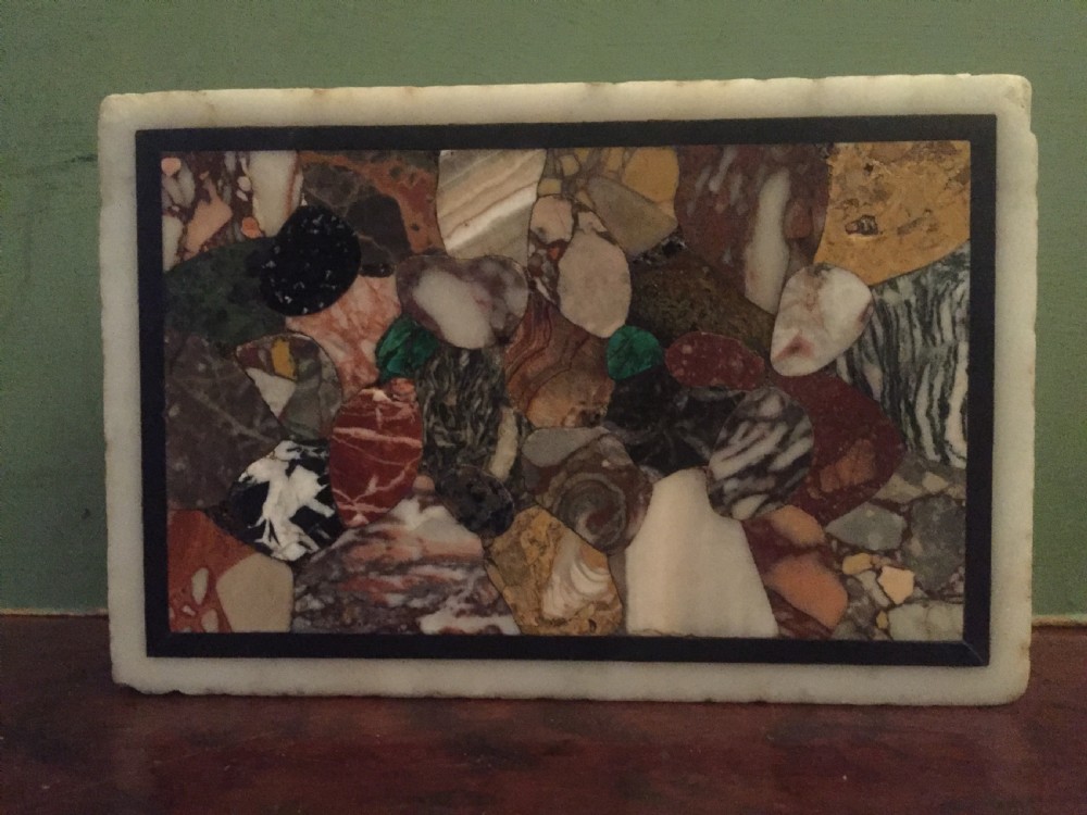 Early C19th Italian specimen marble inlaid rectangular paperweight.