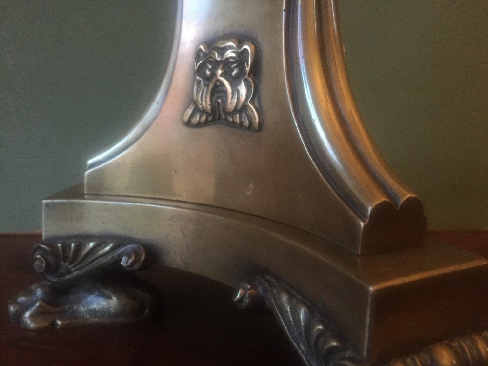 Early C19th George IV period bronze 'cluster-column' form lamp of classical inspiration. View VII