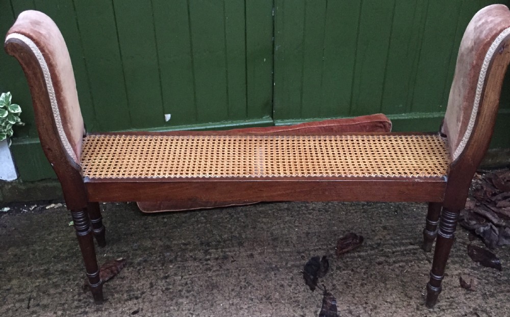 An elegant early C19th Regency mahogany-framed window-seat of unusual form. View VII